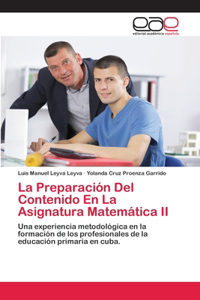 Preparación Del Contenido En La Asignatura Matemática II