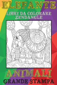 Libri da colorare Zendangle - Grande stampa - Animali - Elefante