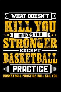 What doesn't kill you makes you stronger except Basketball practice Basketball practice will kill you