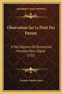 Observations Sur Le Droit Des Patrons