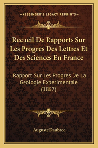 Recueil De Rapports Sur Les Progres Des Lettres Et Des Sciences En France