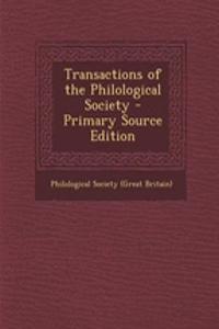 Transactions of the Philological Society