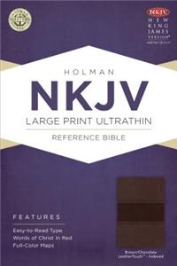 NKJV Large Print Ultrathin Reference Bible, Brown/Chocolate