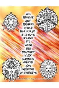 lätt målarbok djur- mandalas cirkulär med detaljer i art nouveau art déco för vuxna barn pensionärer brukar slappna av dekorera gåva minnessak av konstnären Grace Divine