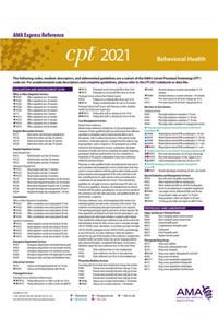 CPT 2021 Express Reference Coding Card: Behavioral Health