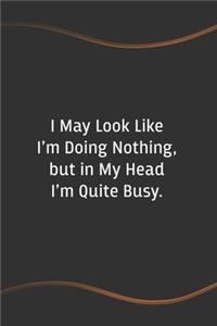 I May Look Like I'm Doing Nothing, but in My Head I'm Quite Busy