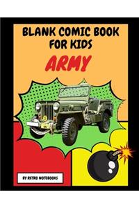 Blank Comic Book For Kids Army