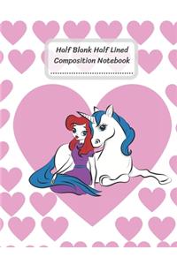 Half Blank Half Lined Composition Notebook
