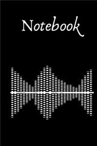 Notebook: Retro Sound Wave Design Notebook for Music Lovers. Song Writing Journal: Lined/Ruled Paper For Musicians, Music Lovers, Students, Songwriting. Size 