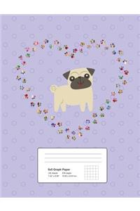 Pug Love 5x5 Graph Ruled Composition Book