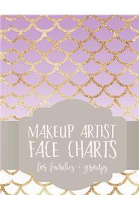 Makeup Artist Face Charts: Notebook with Men Women Youth Faces for Face Painting and Makeup Artists