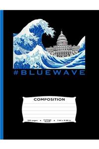 #BLUEWAVE Composition 100 Pages College Ruled 7.44 x 9.69 in.
