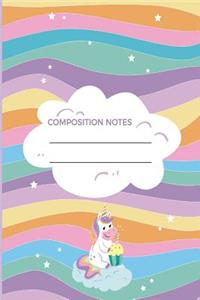 Cute Unicorn Composition Notebook For Girls