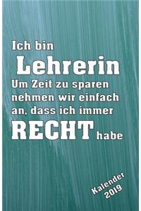 Ich Bin Lehrerin Kalender 2019
