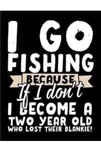 I Go Fishing Because If I Don't I Become A Two Year Old Who Lost Their Blankie!