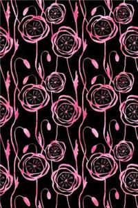 Journal Notebook Scribbly Watercolor Flowers Pattern 3