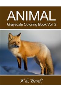 Animal Grayscale Coloring Book Vol. 2