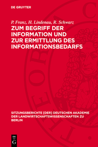 Zum Begriff Der Information Und Zur Ermittlung Des Informationsbedarfs
