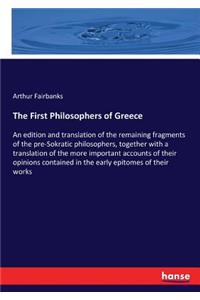 The First Philosophers of Greece