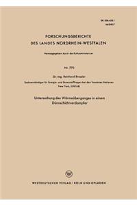 Untersuchung des Wärmeüberganges in einem Dünnschichtverdampfer