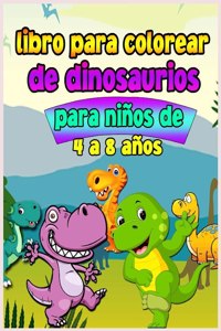 Libro para colorear de dinosaurios para niños de 4 a 8 años