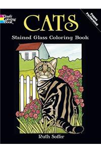 Cats Stained Glass Coloring Book