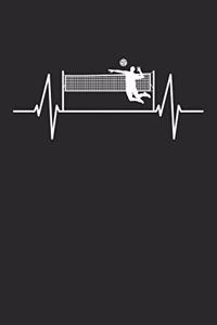 Volleyball Training Journal - Gift for Volleyball Player - Heartbeat Volleyball Notebook - Volleyball Diary