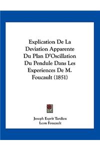 Explication De La Deviation Apparente Du Plan D'Oscillation Du Pendule Dans Les Experiences De M. Foucault (1851)
