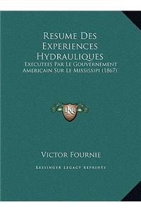 Resume Des Experiences Hydrauliques