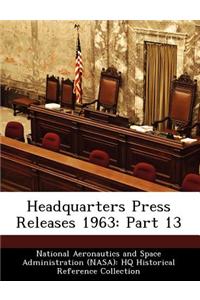 Headquarters Press Releases 1963