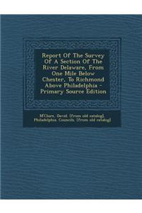 Report of the Survey of a Section of the River Delaware, from One Mile Below Chester, to Richmond Above Philadelphia - Primary Source Edition