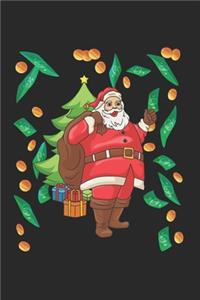 Christmas Santa Rain Money Notebook