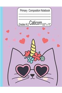 Caticorn Primary Composition Notebook Grades K-2 8.5