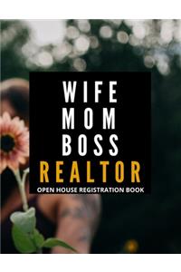 Wife Mom Boss Realtor Open House Registration Book