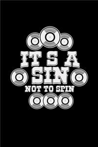 It's a sin not to spin: 6x9 VINYL - dotgrid - dot grid paper - notebook - notes