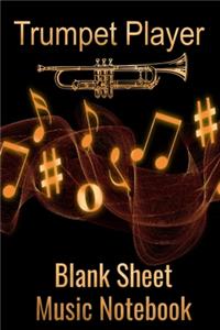 Trumpet Player Blank Sheet Music Notebook