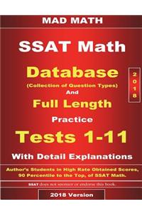 2018 SSAT Database and 11 Tests