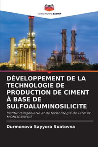 Développement de la Technologie de Production de Ciment À Base de Sulfoaluminosilicite