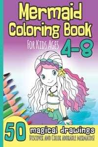 Mermaid Coloring Book for Kids Ages 4-8