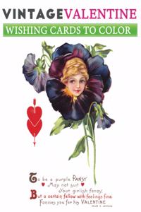 vintage valentine wishing cards to color