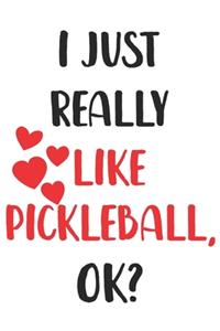 I Just Really Like Pickleball, Ok? Gift For Men, Women, Kids, Cute Notebook a Beautiful
