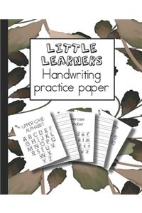Little learners handwriting practice paper