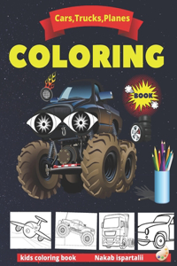 Cars, Trucks, Planes Coloring Book