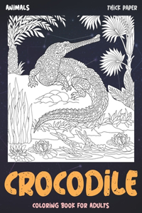 Coloring Book for Adults Thick paper - Animals - Crocodile