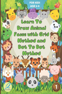 Learn to draw Animal Faces with Grid Method and Dot To Dot Method