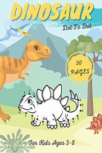 Dinosaur Dot To Dot For Kids Ages 3-8