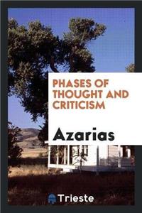 Phases of Thought and Criticism