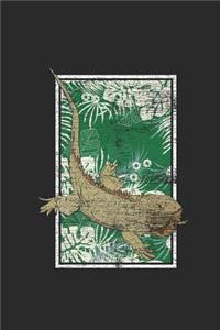 Iguana With Leaves: Iguanas Notebook, Graph Paper (6 x 9 - 120 pages) Animal Themed Notebook for Daily Journal, Diary, and Gift