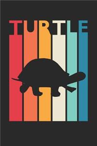 Vintage Turtle Notebook - Gift for Animal Lover - Colorful Turtle Diary - Retro Turtle Journal