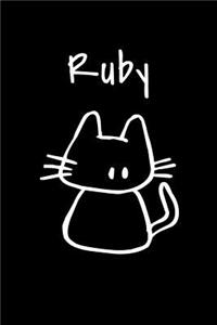 Ruby: Composition Notebook Plain College Ruled Wide Lined 6" x 9" Journal Cute Meow Funny Kawaii Gifts for Cat Family Lover's Organizer Record Log Passwor